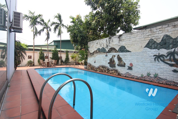 Modern house for rent with garden & swimming pool in Tay Ho, Hanoi